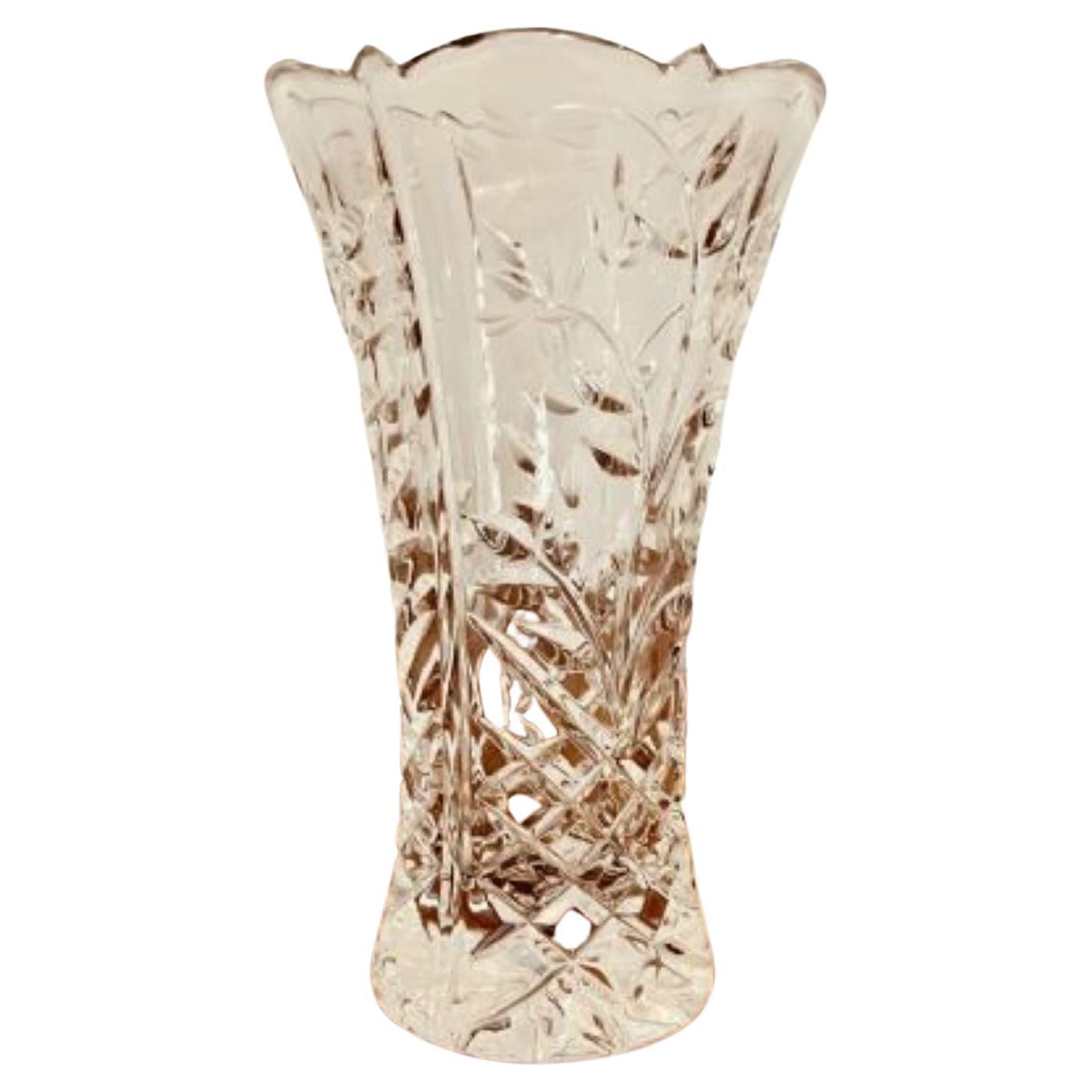 Antique Edwardian cut glass vase For Sale