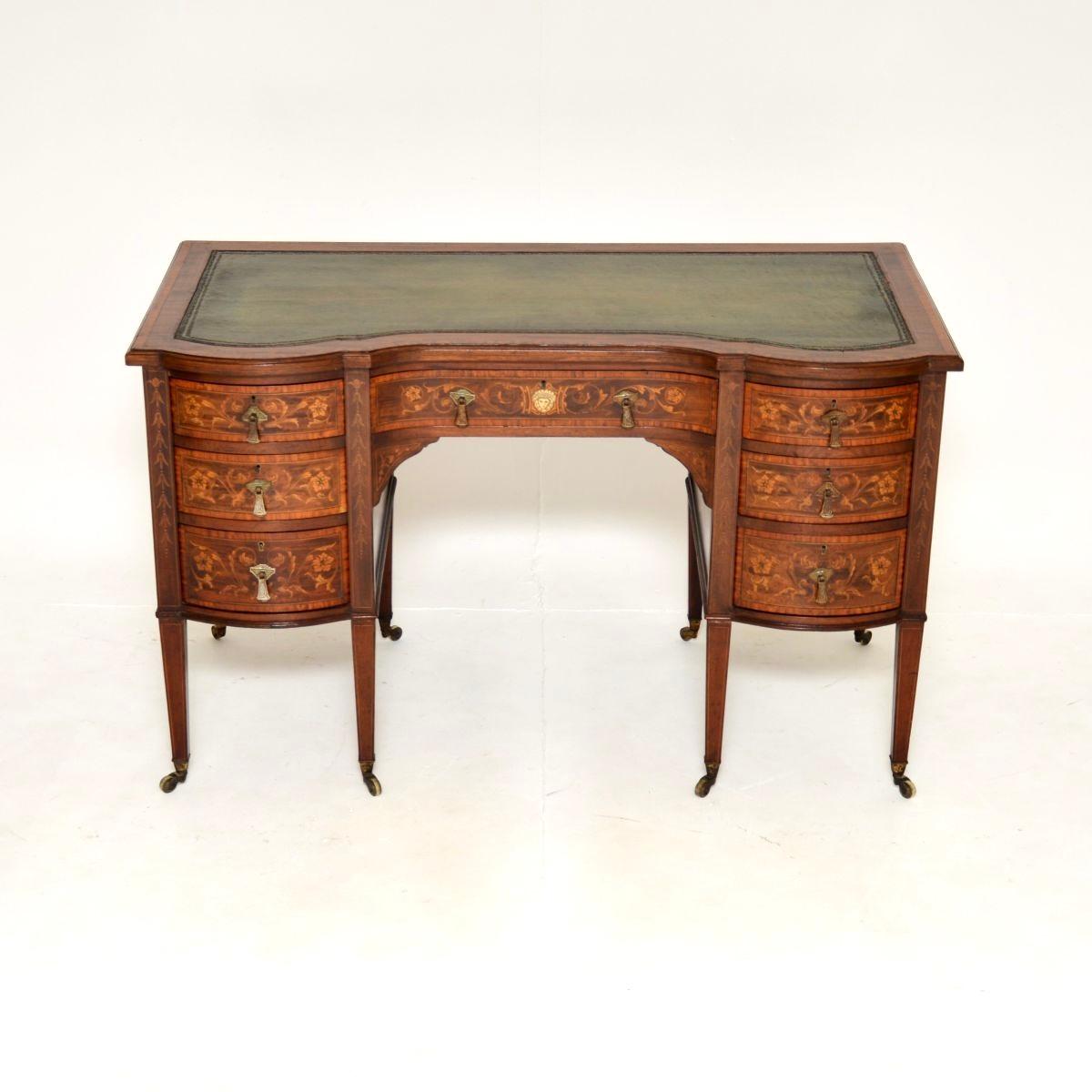 British Antique Edwardian Desk by Edwards and Roberts For Sale