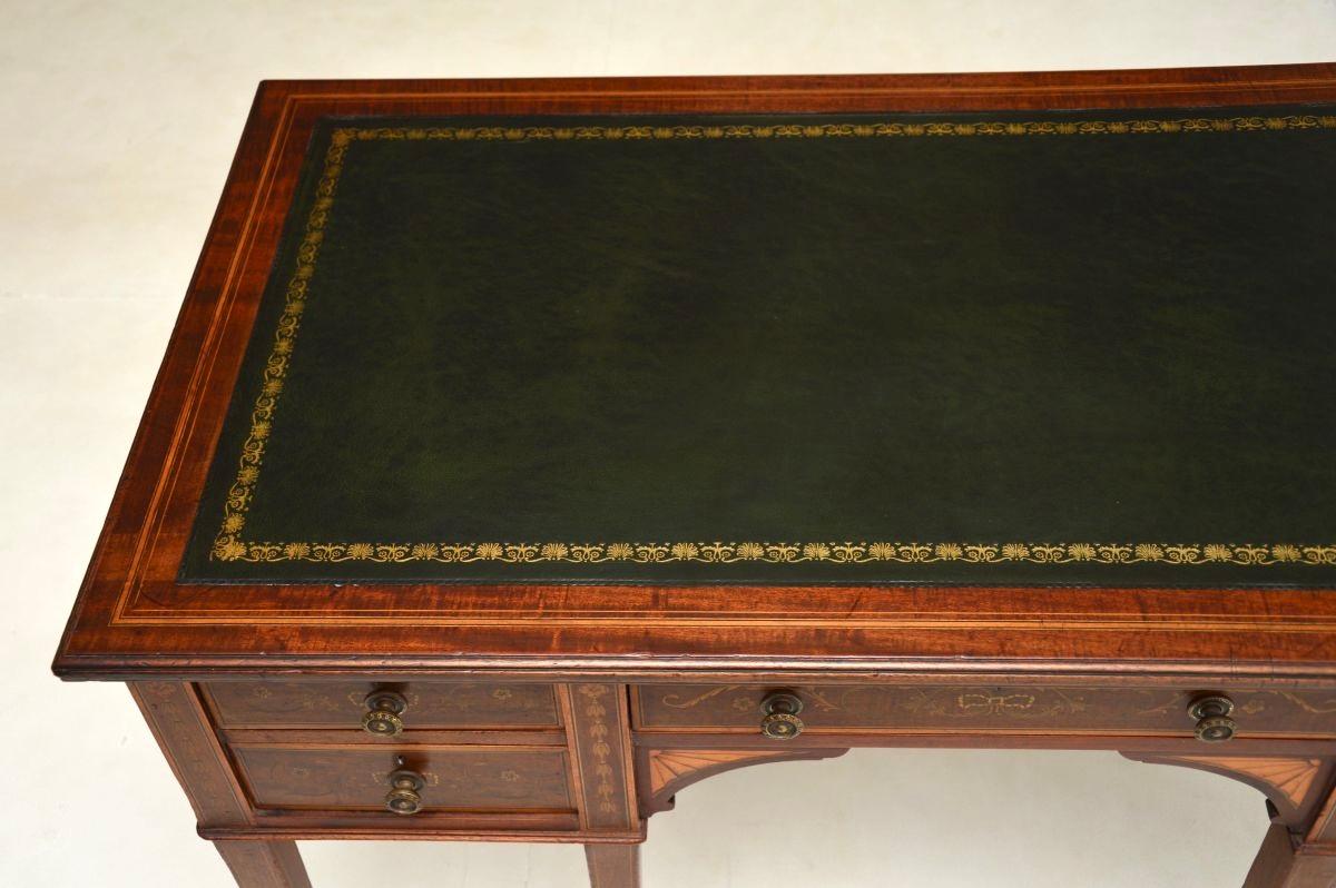 Leather Antique Edwardian Desk For Sale