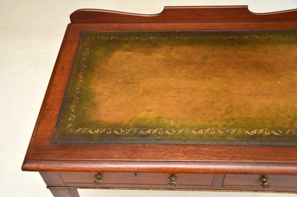 Leather Antique Edwardian Desk / Writing Table For Sale