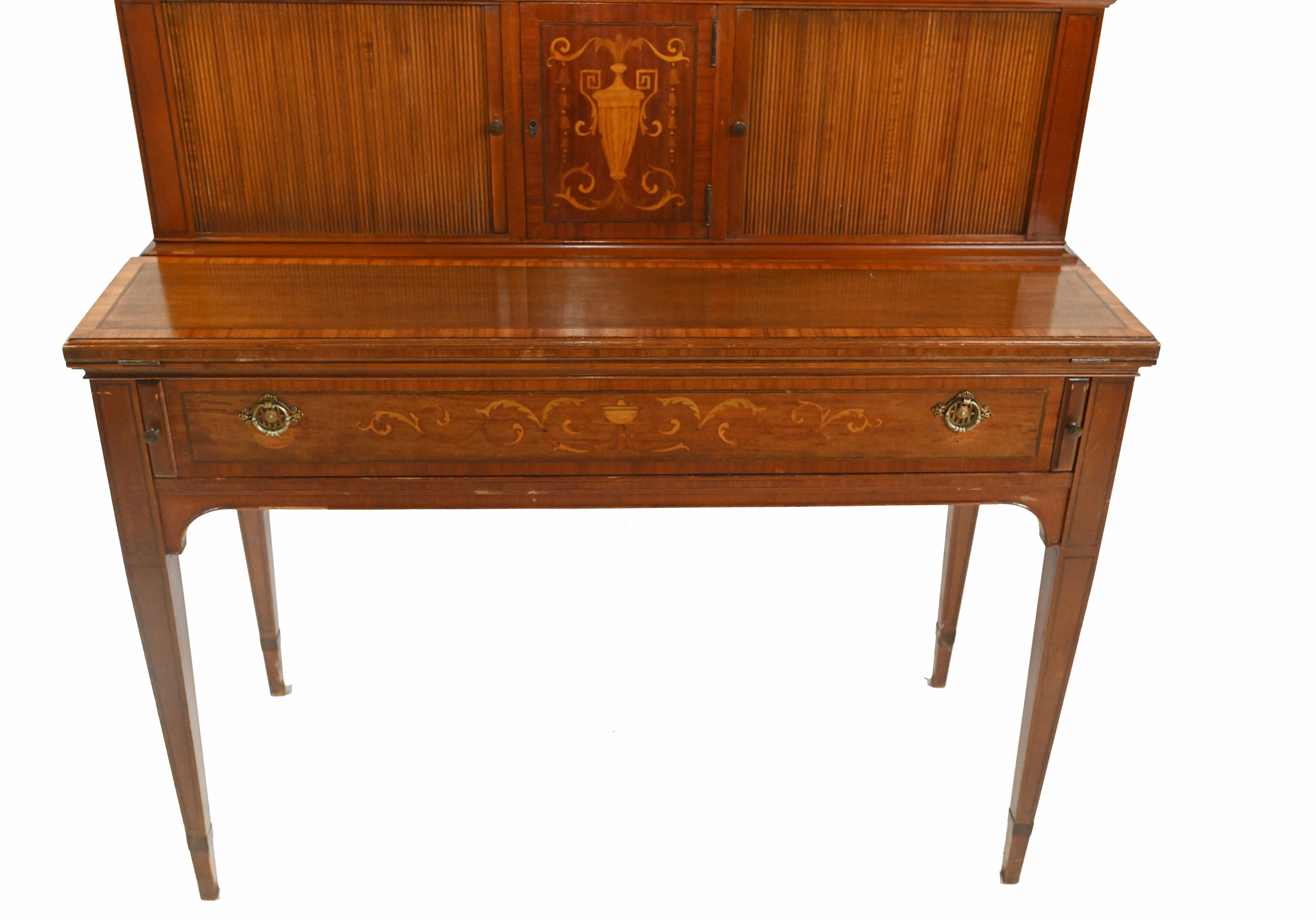 Early 20th Century Antique Edwardian Desk Writing Table, Mahogany Sheraton