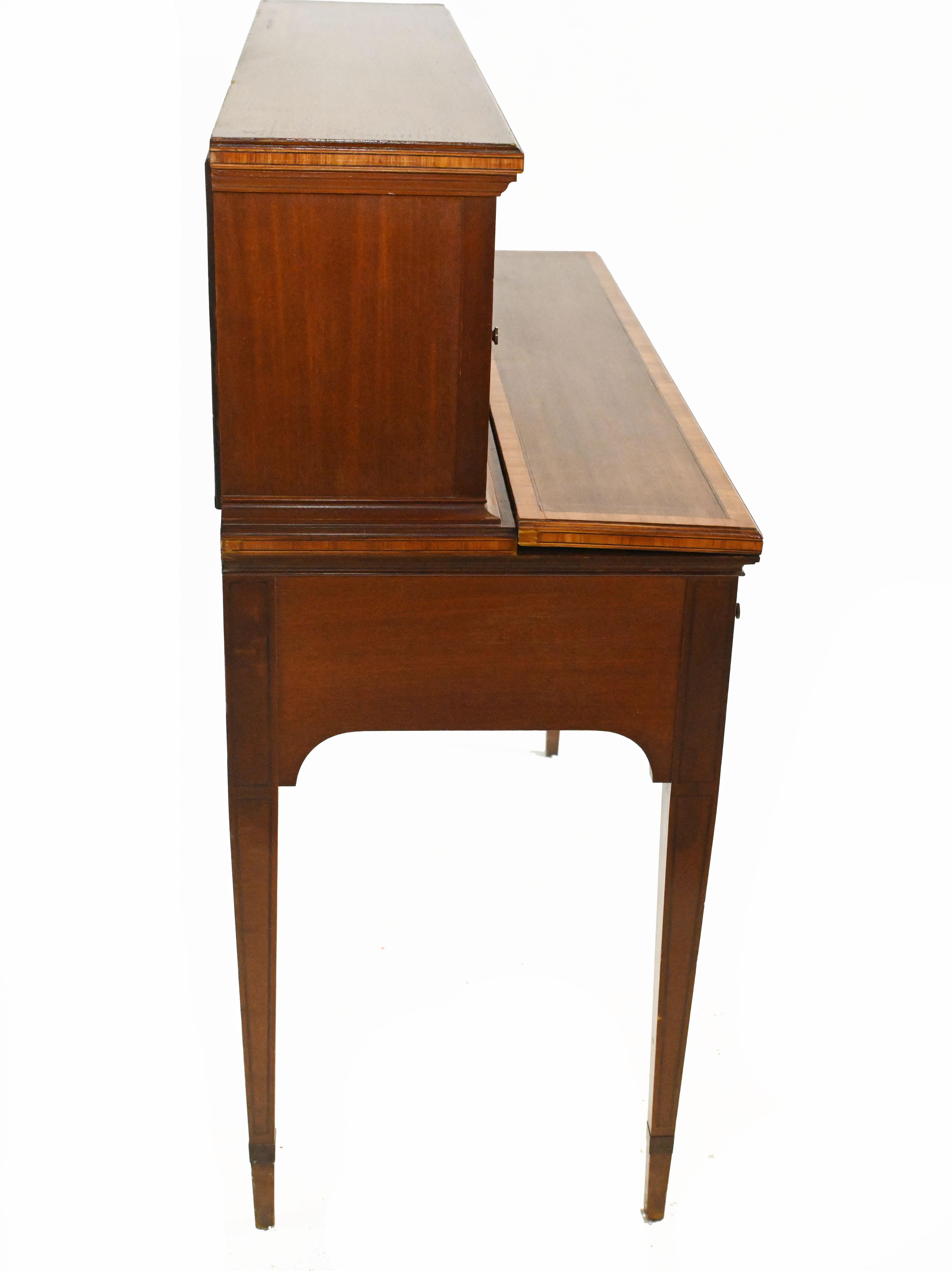 Antique Edwardian Desk Writing Table, Mahogany Sheraton 5