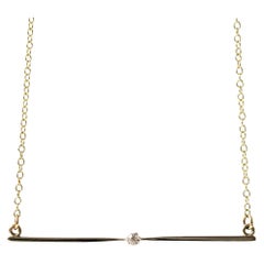 Antike edwardianische Diamant-Halskette mit 15 Karat Bar-Diamant