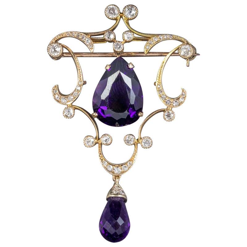 Antique Amethyst Brooches - 195 For Sale at 1stdibs