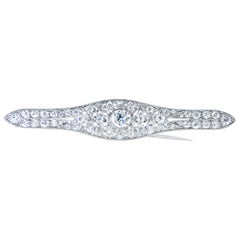 Antique Edwardian Diamond and Platinum Pin, circa 1917