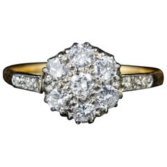 Antique Edwardian Diamond Cluster Engagement Ring 18 Carat Gold, circa 1910 Antique Edwardian Diamond Cluster Engagement Ring 18 Carat Gold, circa 1910