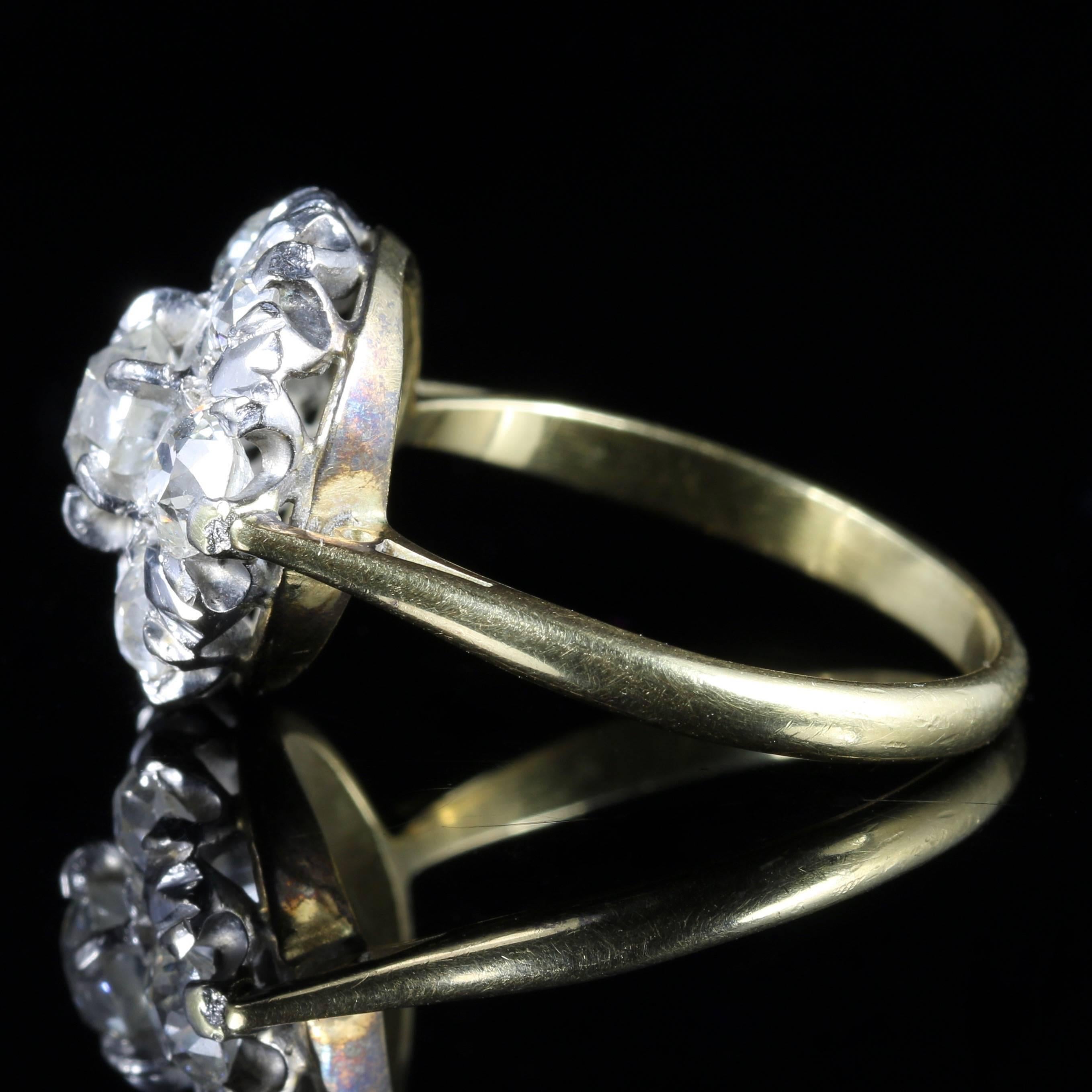 Antique Edwardian Diamond Cluster Ring 1.75 Carat of Diamonds, circa 1915 1