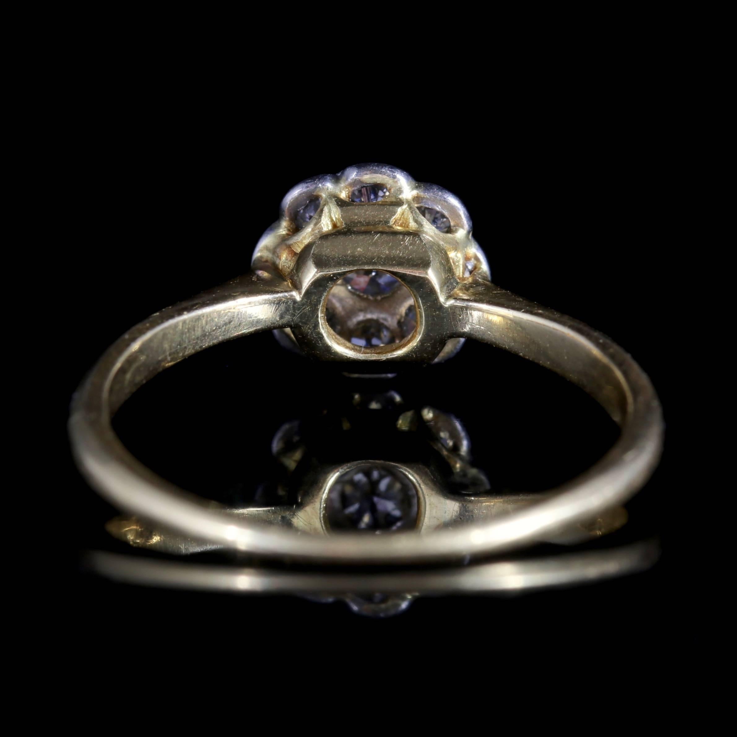 Antique Edwardian Diamond Cluster Ring 18 Carat Gold, circa 1910 In Excellent Condition In Lancaster, Lancashire