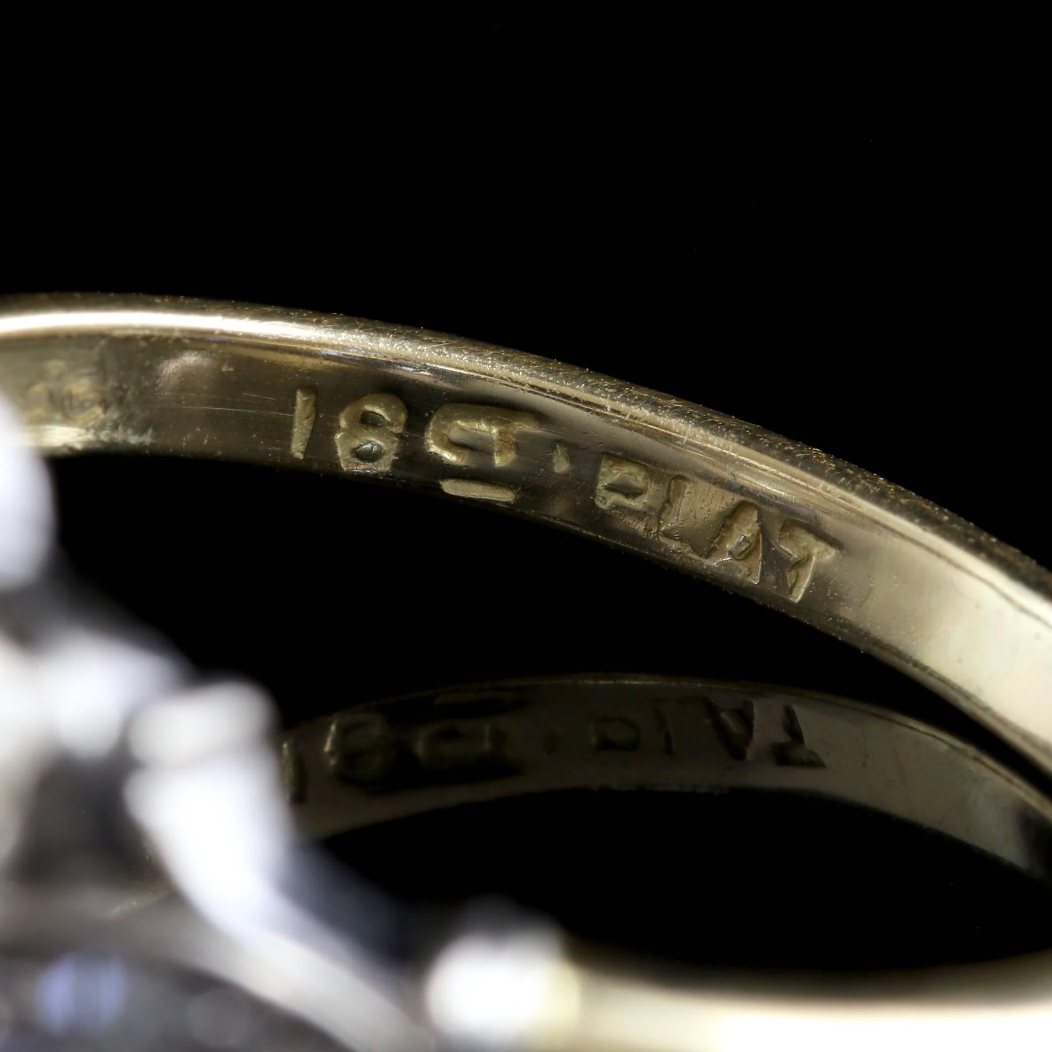 Antique Edwardian Diamond Cluster Ring 18 Carat Gold Platinum, circa 1915 1