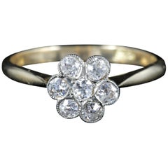 Antique Edwardian Diamond Cluster Ring Engagement, circa 1915