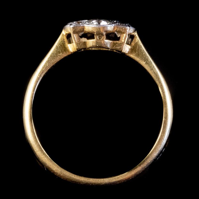 Bague édouardienne ancienne en grappe de diamants de 0,50 carat Bon état - En vente à Kendal, GB