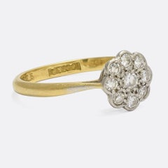 Antique Edwardian Diamond Daisy Cluster Ring
