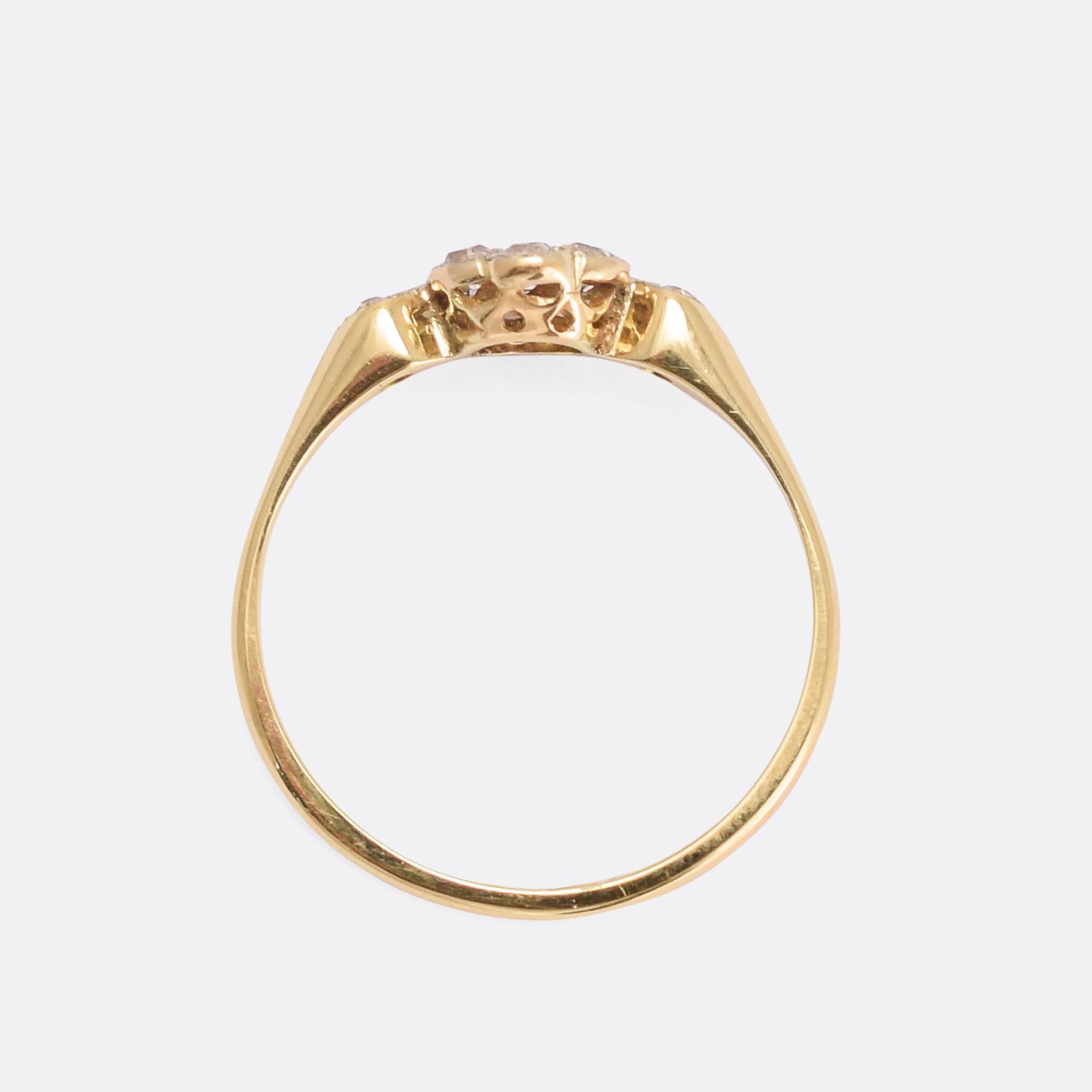 Women's Antique Edwardian Diamond Daisy Ring