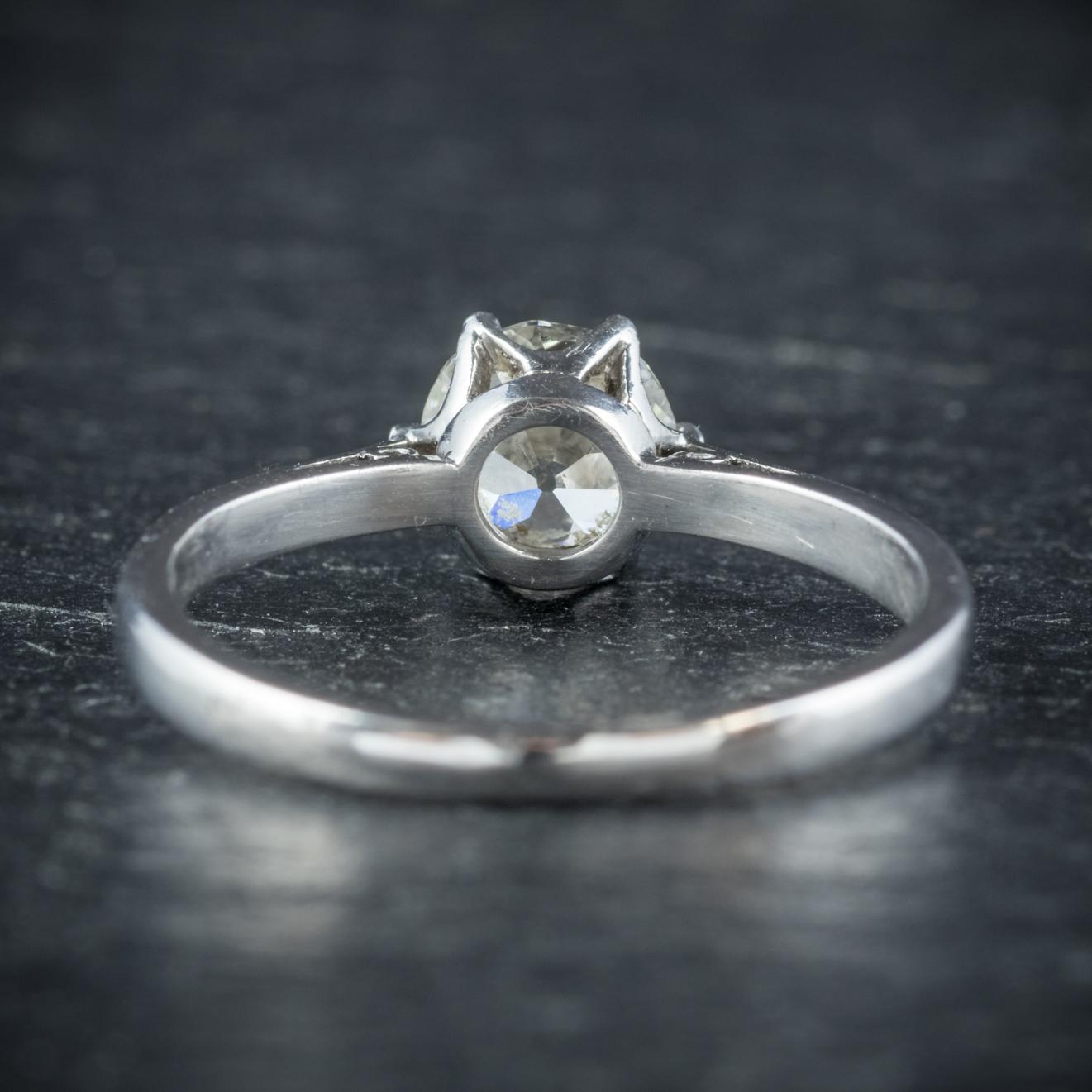 Antique Edwardian Diamond Platinum circa 1910 Engagement Ring In Excellent Condition In Lancaster , GB