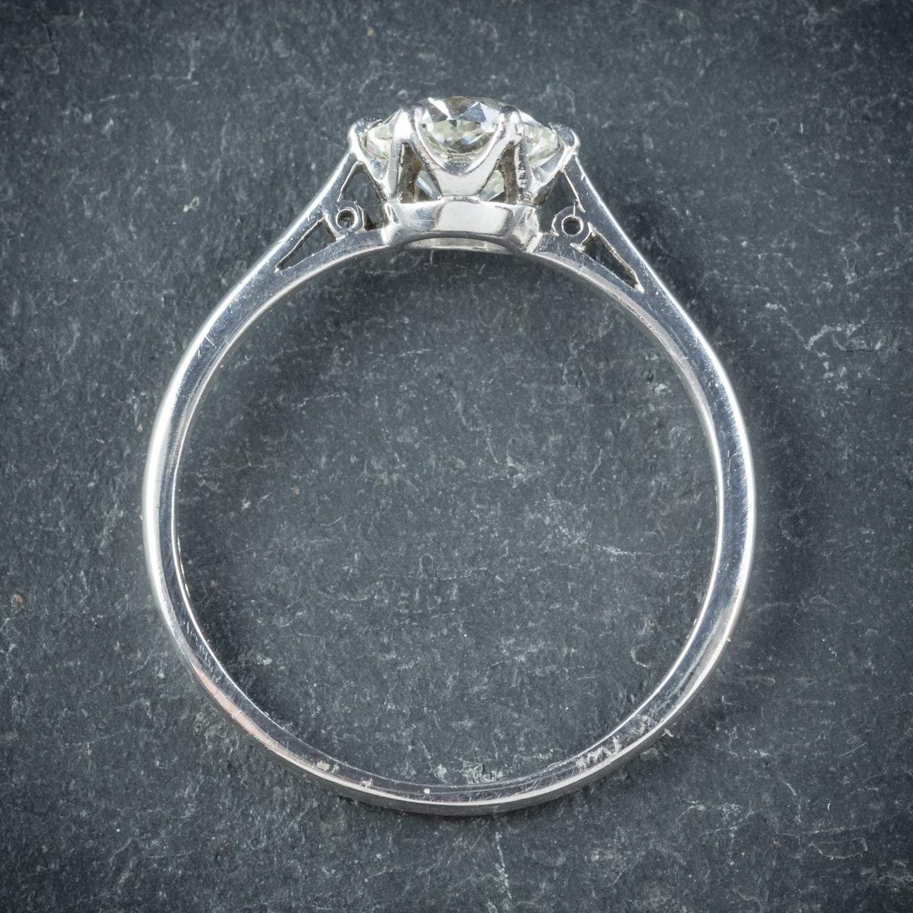 Antique Edwardian Diamond Platinum circa 1910 Engagement Ring 1