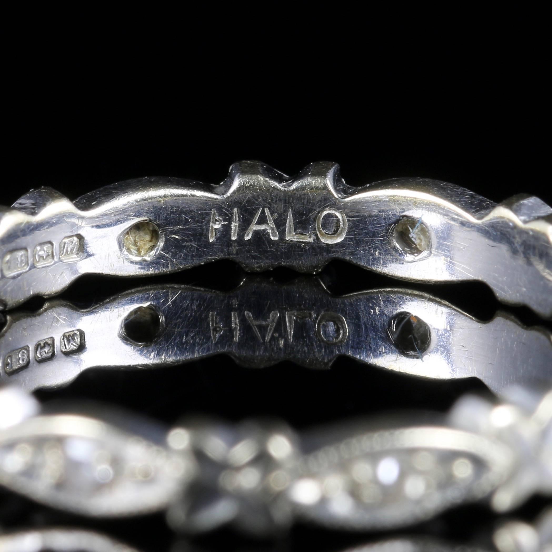 Women's Antique Edwardian Diamond Eternity Ring 18 Carat White Gold, circa 1915