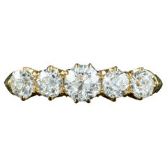 Antique Edwardian Diamond Five Stone Ring 1.4ct Diamond Dated 1909