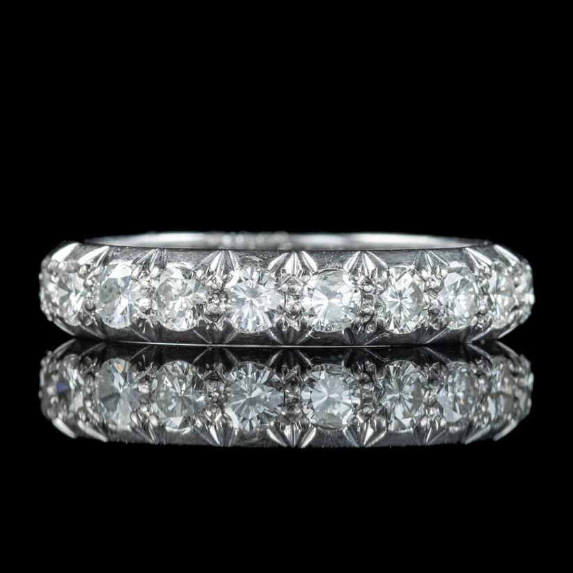 Old European Cut Antique Edwardian Diamond Full Eternity Ring in 3ct For Sale