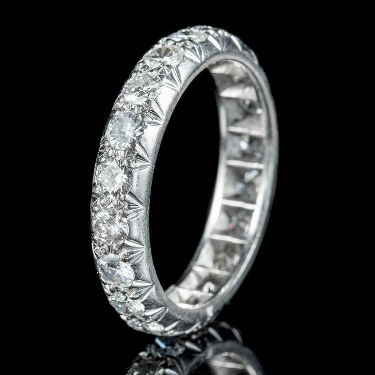 Full Ring Antique Edwardian Diamond Full Eternity Ring in 3ct For Sale at 1stDibs