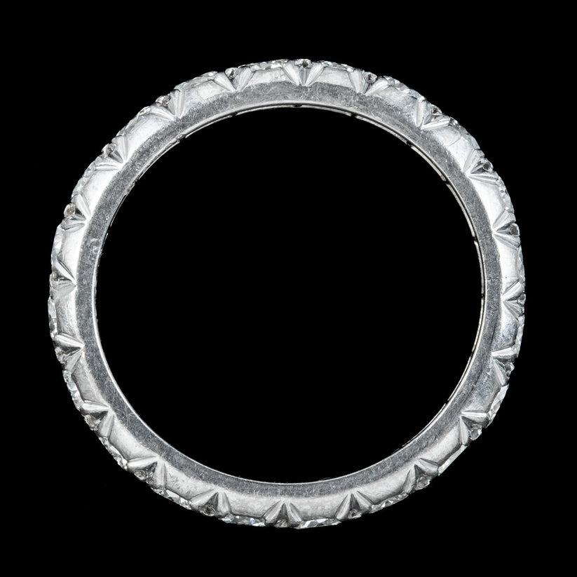 Women's Antique Edwardian Diamond Full Eternity Ring in 3ct For Sale