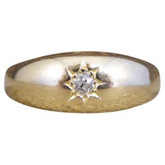 Antique Edwardian Diamond Gypsy Set Ring in 18ct Yellow Gold