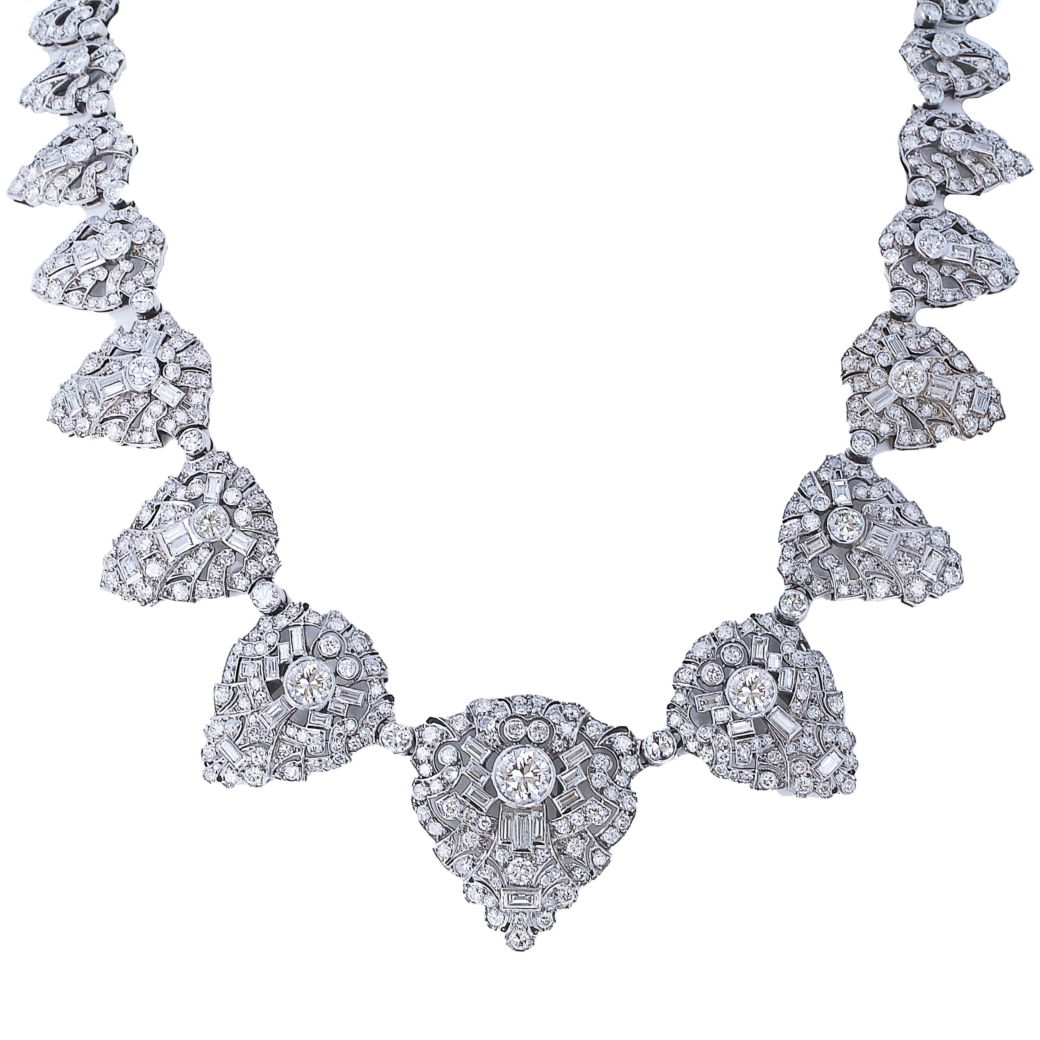 Antique Edwardian Diamond Necklace In Excellent Condition In Beverly Hills, CA