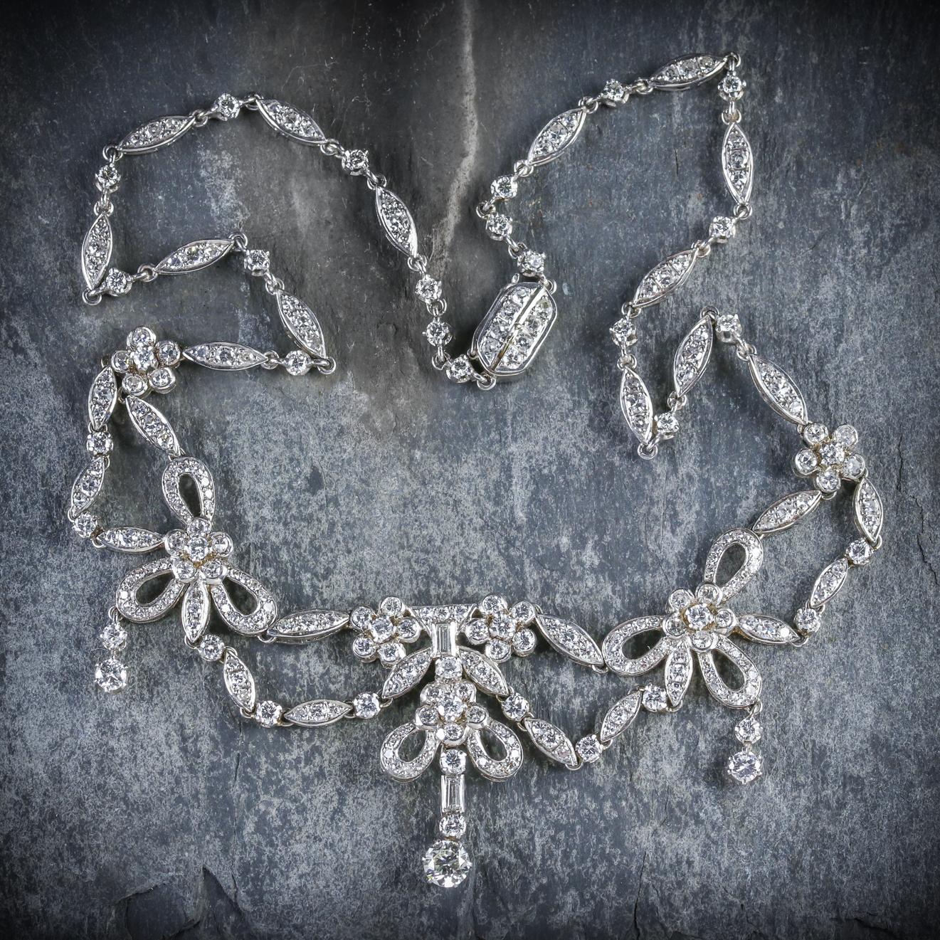 Women's Antique Edwardian Diamond Necklace Platinum, circa 1910