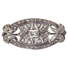 Antique Edwardian Diamond Platinum Brooch Pendant Vintage Estate Fine Jewelry