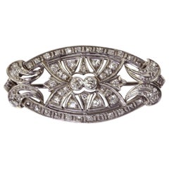 Antique Edwardian Diamond Platinum Brooch Pendant Vintage Estate Fine Jewelry