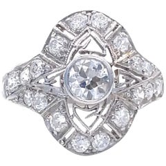 Antique Edwardian Diamond Platinum Filigree Ring