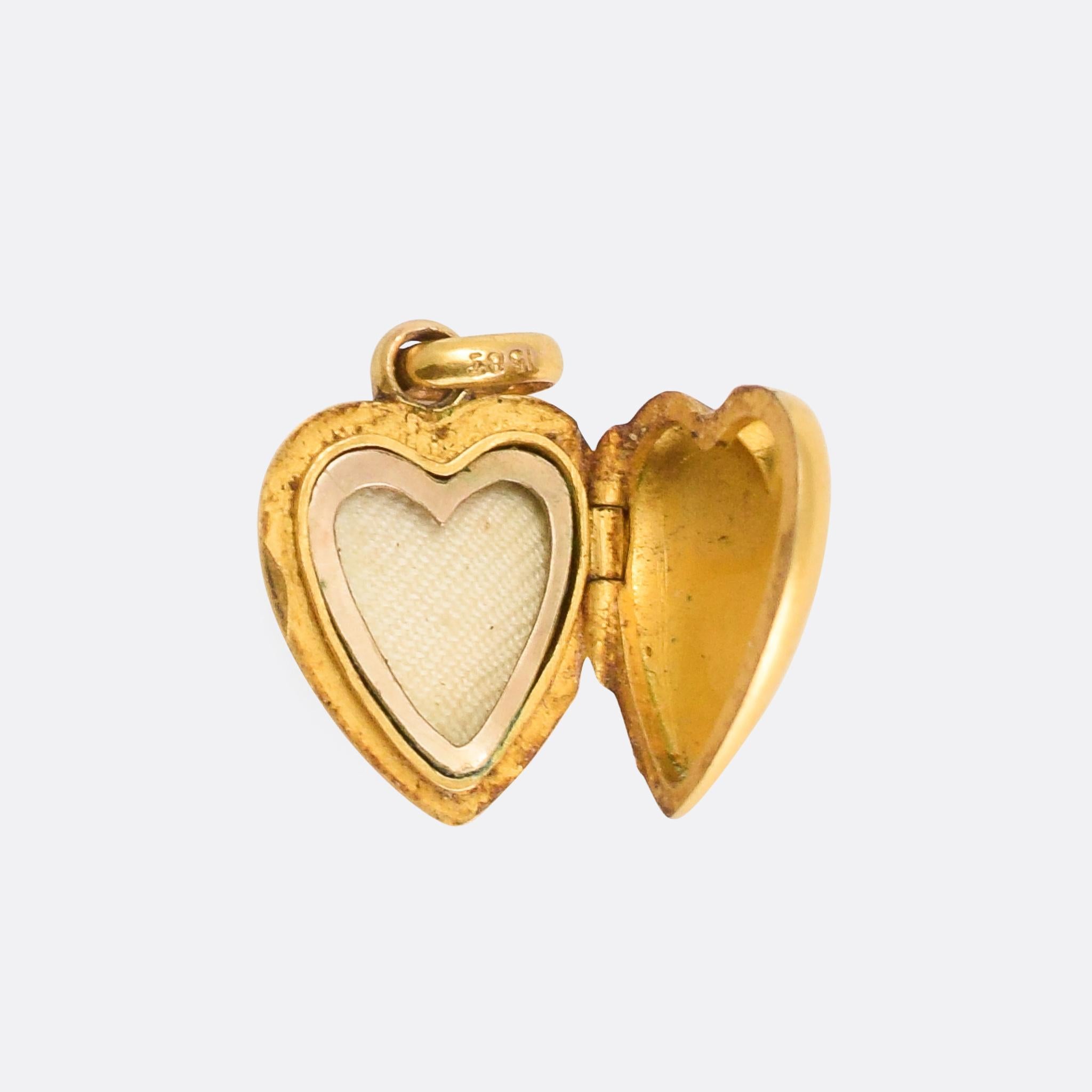 Women's Antique Edwardian Diamond Puffed Heart Locket