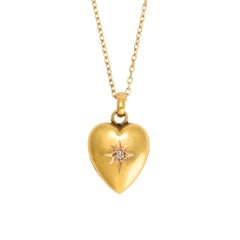 Antique Edwardian Diamond Puffed Heart Locket