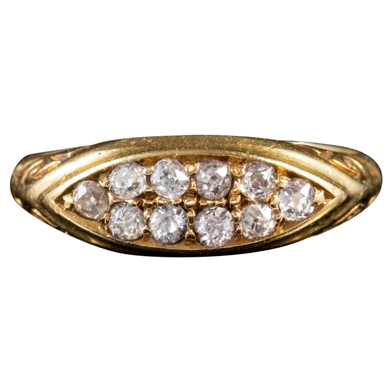 Antique Edwardian Diamond Ring 18 Carat Gold Dated 1904 For Sale