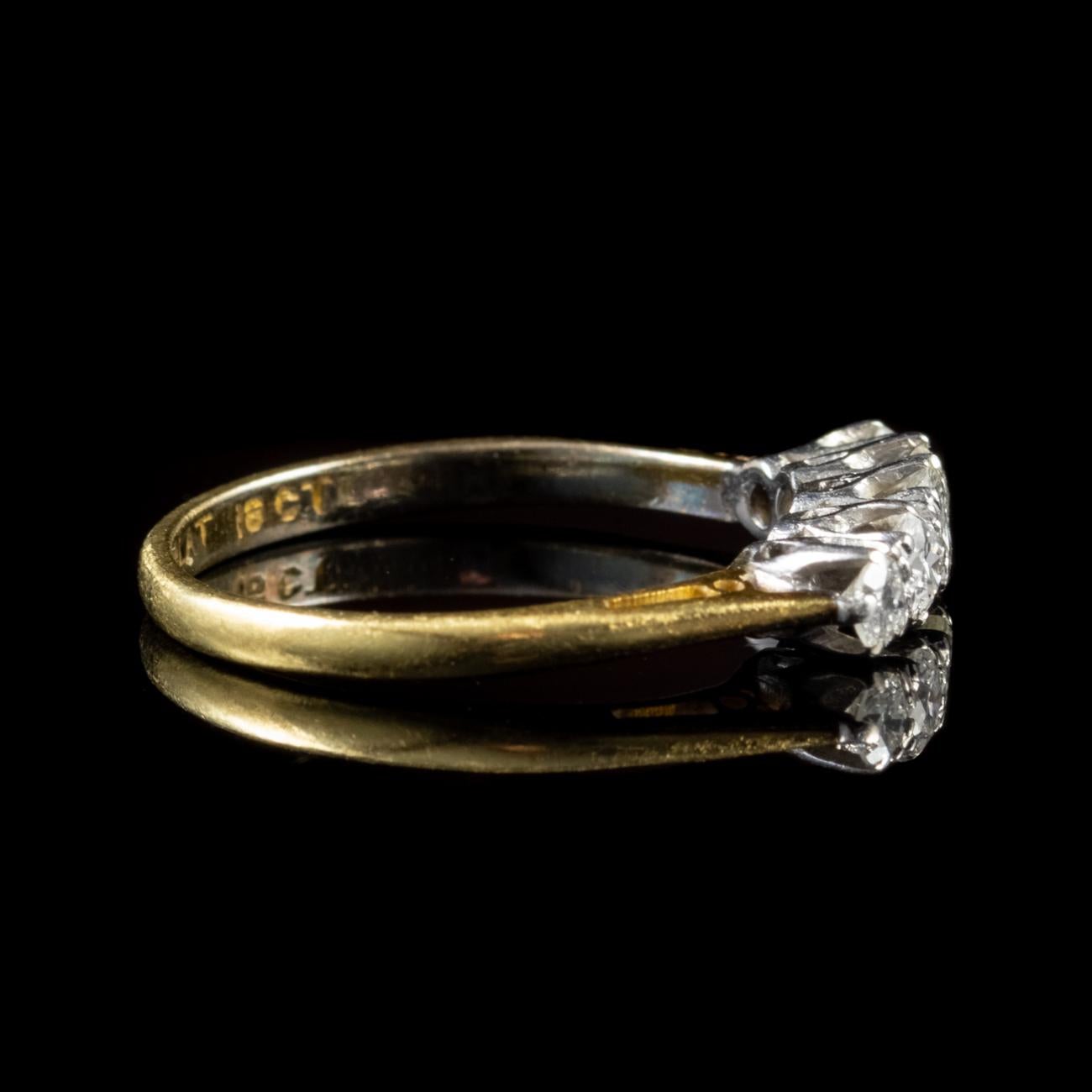 Antique Edwardian Diamond Ring 18 Carat Gold Platinum, circa 1910 In Good Condition In Lancaster, Lancashire