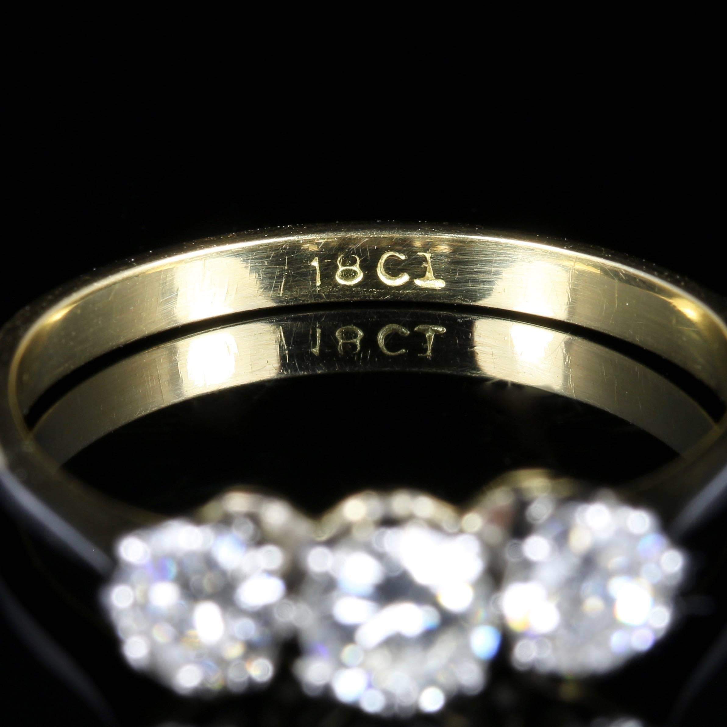 Antique Edwardian Diamond Ring Trilogy 18 Carat Plat, circa 1915 2