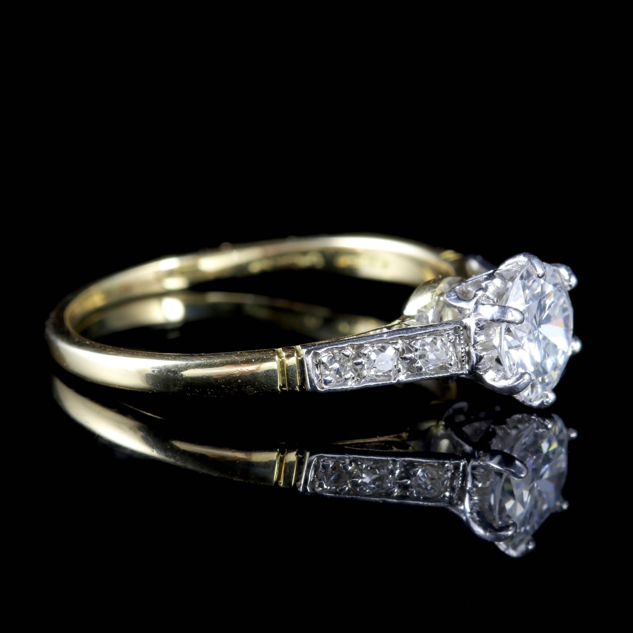 Women's Antique Edwardian Diamond Solitaire Engagement Ring, circa 1915 For Sale