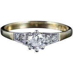 Antique Edwardian Diamond Solitaire Ring 18 Carat Plat, circa 1915