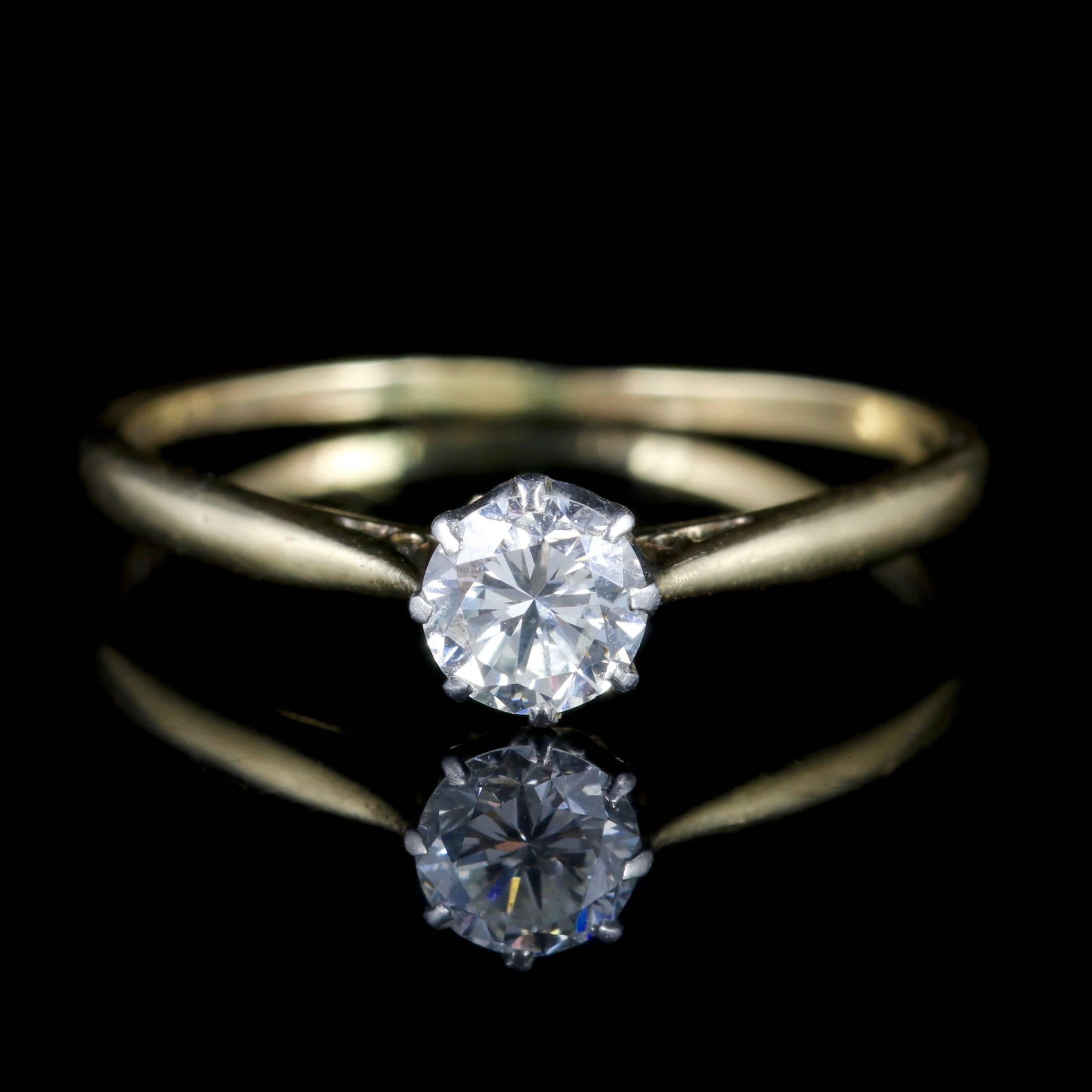 This fabulous antique Diamond solitaire ring is genuine Edwardian Circa 1910.

Set with a lovely old cut Diamond in the centre which is approx. 0.47ct in size.

Diamond is the hardest mineral on Earth and this combined with its exceptional lustre