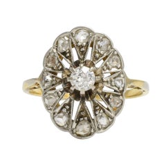 Antique Edwardian Diamond Star Cluster Ring