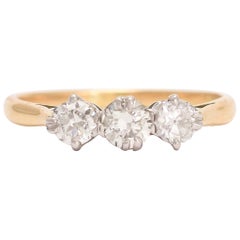 Antique Edwardian Diamond Three-Stone Trilogy Ring Antique Edwardian Diamond Three-Stone Trilogy Ring