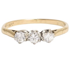 Antique Edwardian Diamond Three-Stone Trilogy Ring
