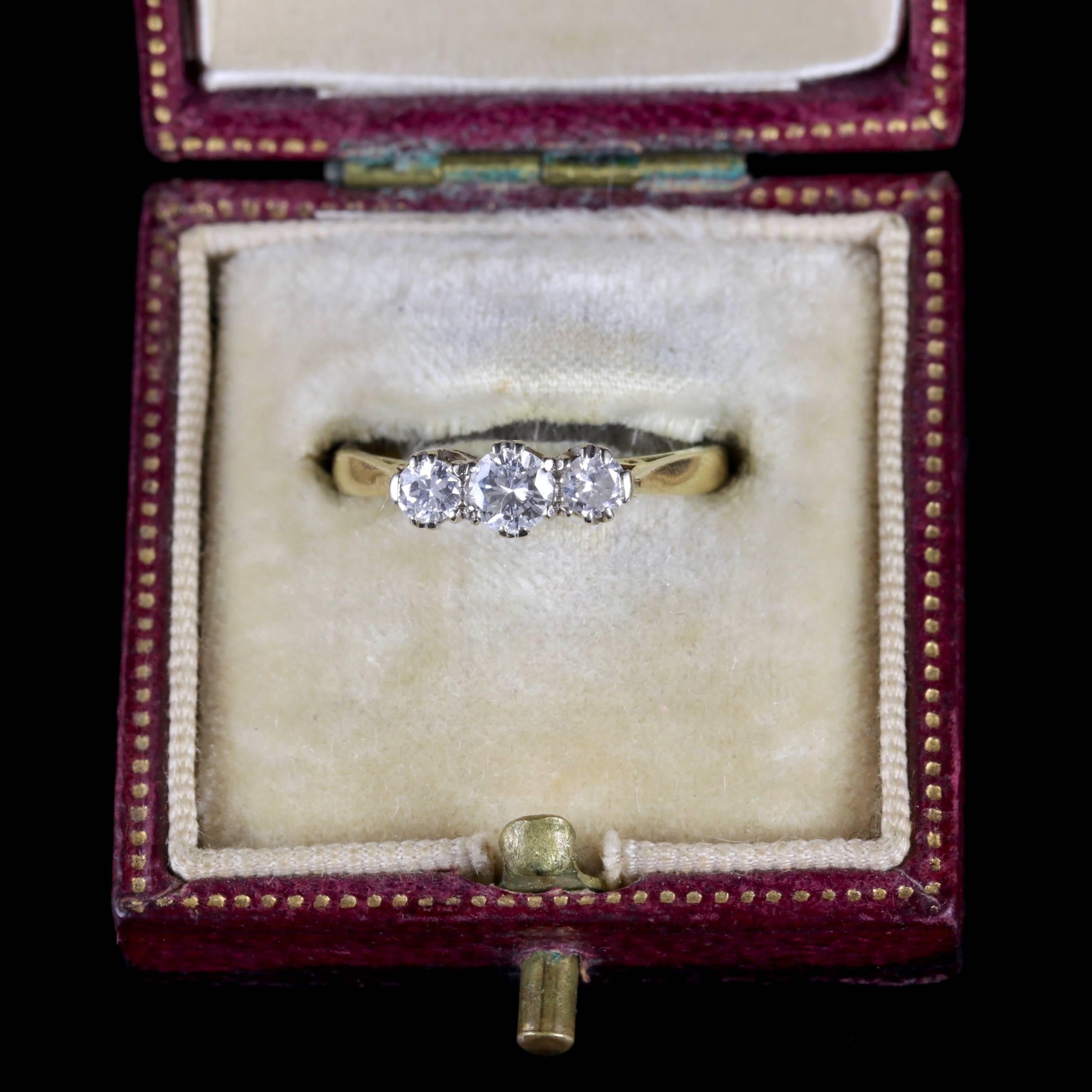 Antique Edwardian Diamond Trilogy Ring 18 Carat Plat, circa 1915 1