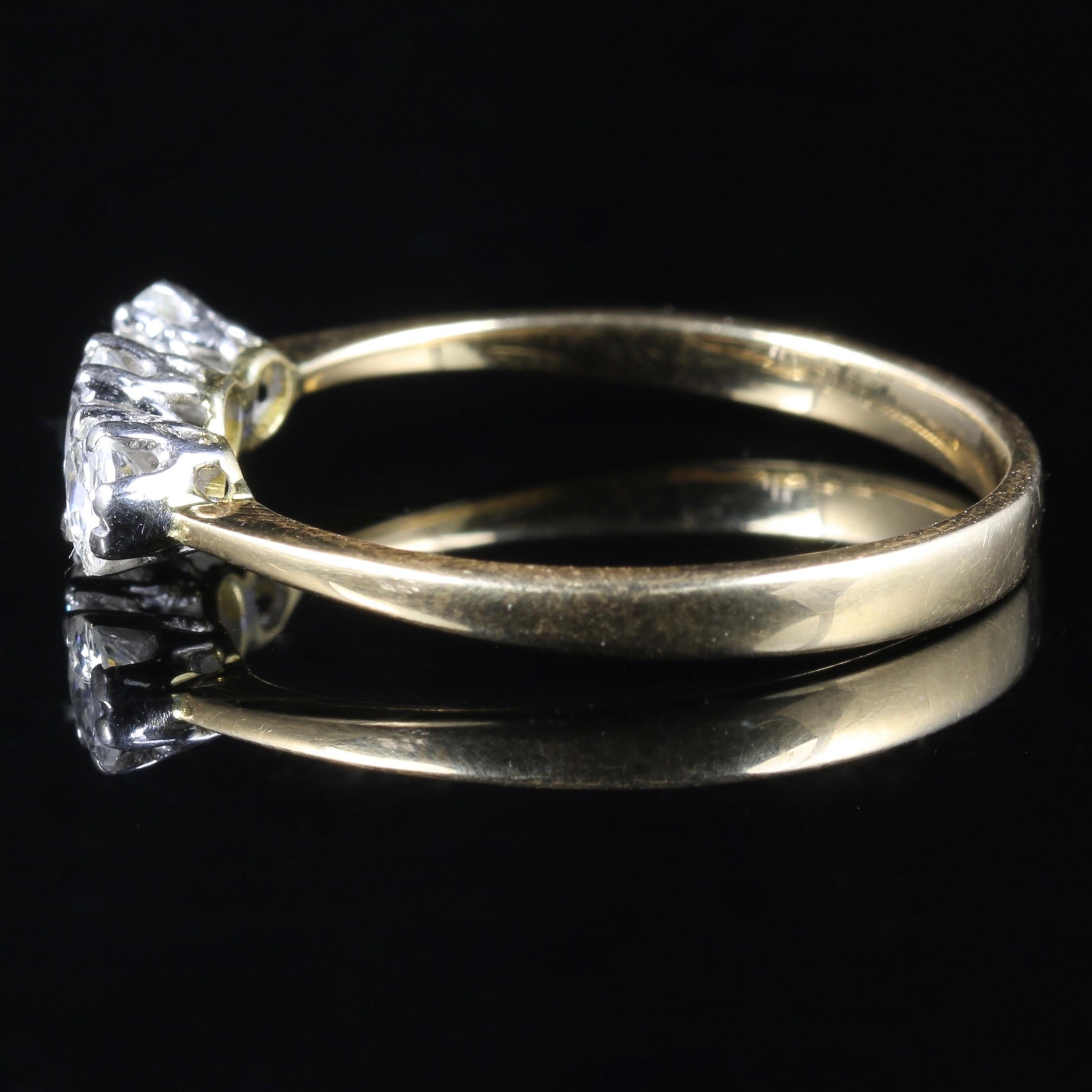 Antique Edwardian Diamond Trilogy Ring 18 Carat Platinum, circa 1915 1