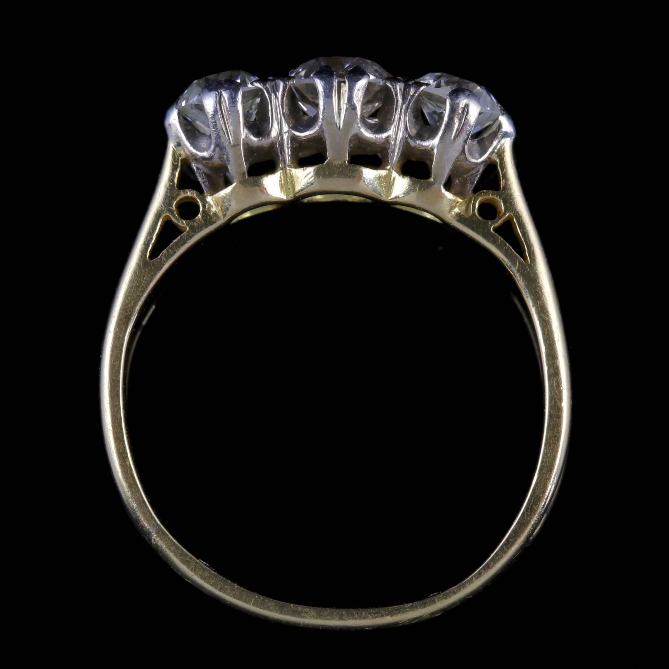 Women's Antique Edwardian Diamond Trilogy Ring, circa 1915