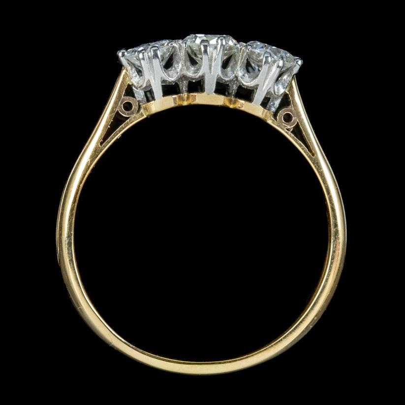 Antique Edwardian Diamond Trilogy Ring in 0.75 Carat of Diamond For ...