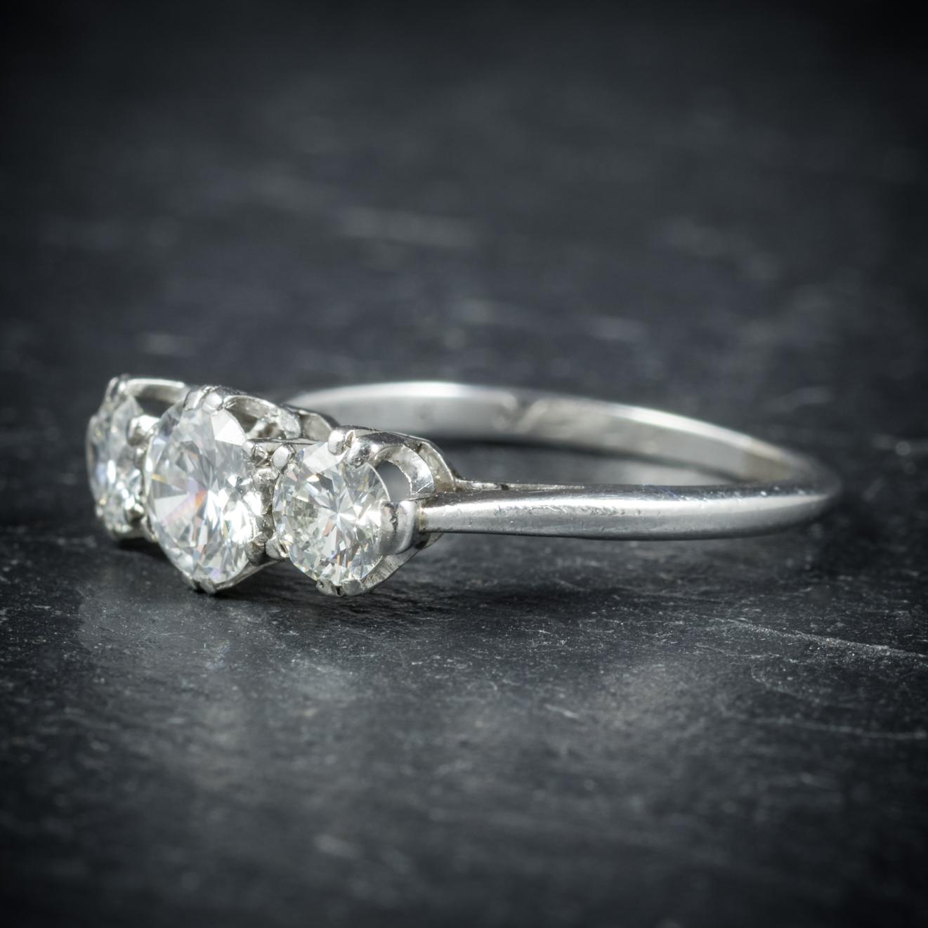 Antique Edwardian Diamond Trilogy Ring Platinum, circa 1910 In Excellent Condition In Lancaster , GB