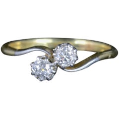 Antique Edwardian Diamond Twist Ring 18 Carat Platinum, circa 1910