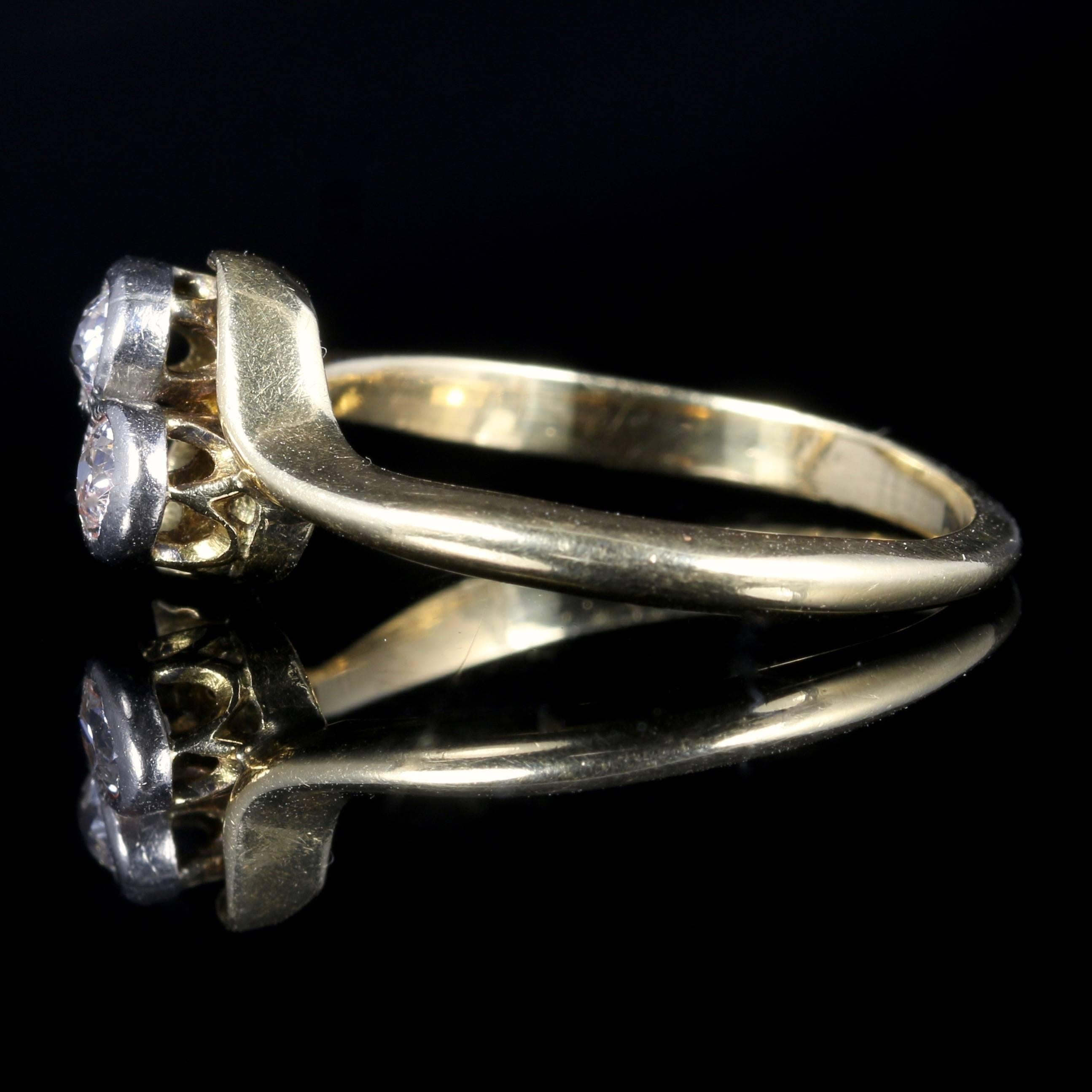 Antique Edwardian Diamond Twist Ring circa 1900 18 Carat Gold 1
