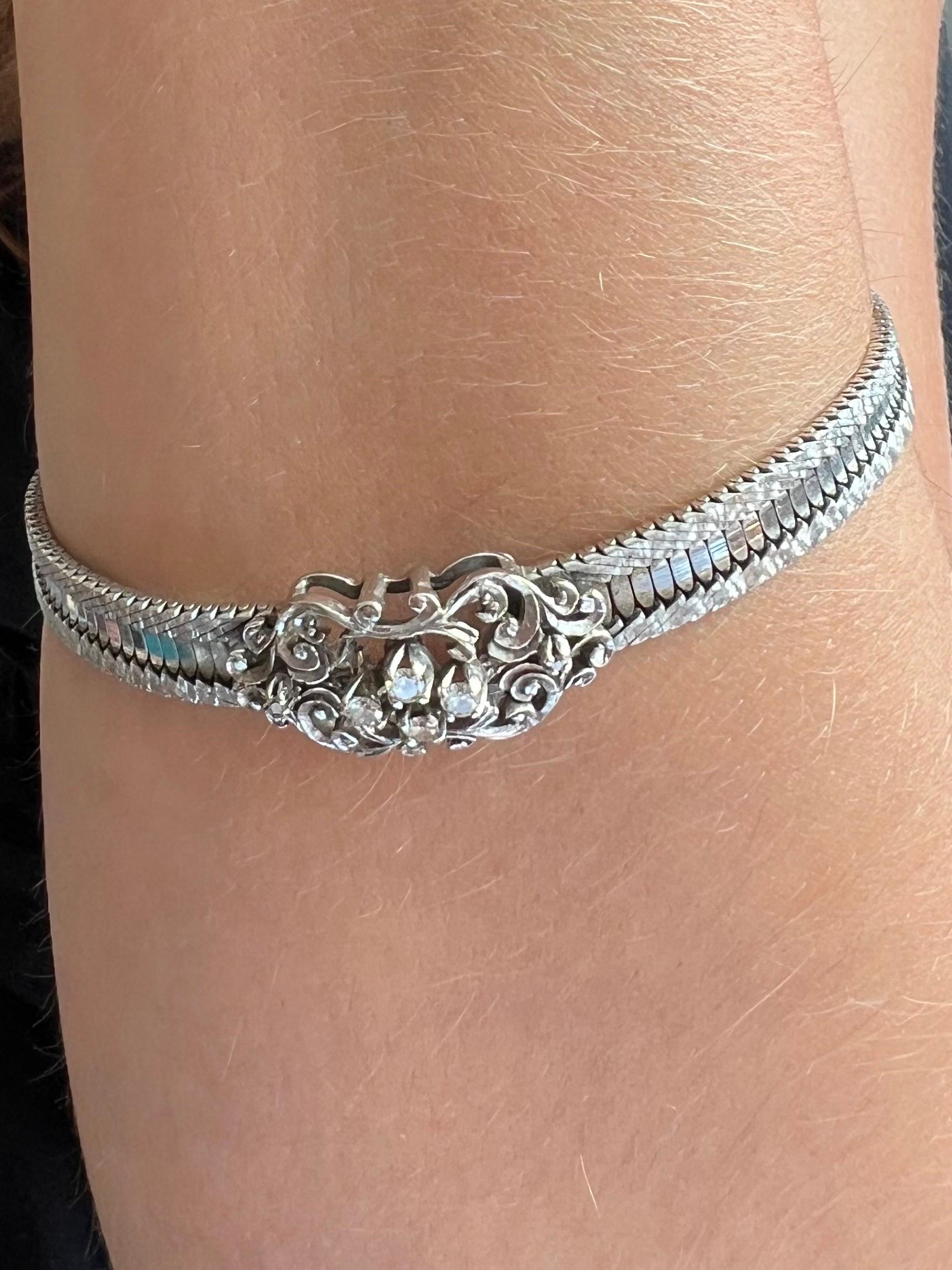 white gold snake chain bracelet