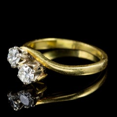 Antique Edwardian Double Diamond Twist Engagement Ring 18 Carat Gold, circa 1910